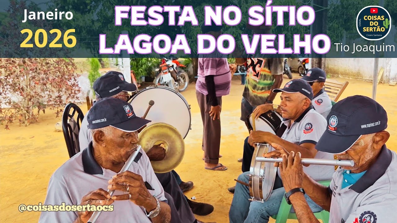 Festa com zabumbeiros na casa de tio Joaquim Afonso no sitio Lagoa do Velho. 