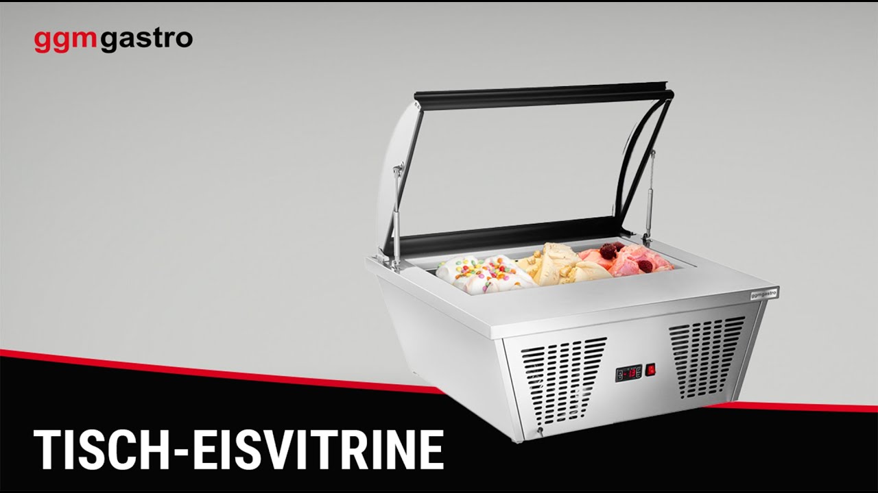 Tisch-Eisvitrine - Statisch gew&ouml;lbter Deckel - Deckel&ouml;ffnung zur Bedienseite - EAVNR67N - GGM GASTRO