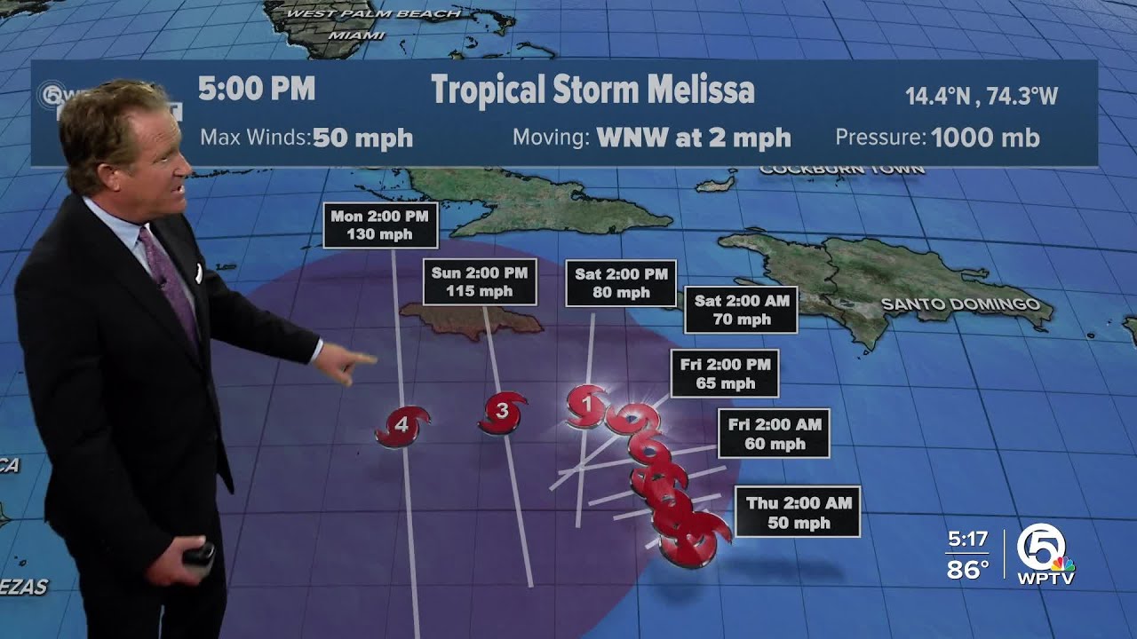 Tropical Storm Melissa forecast to become Cat. 4 hurricane