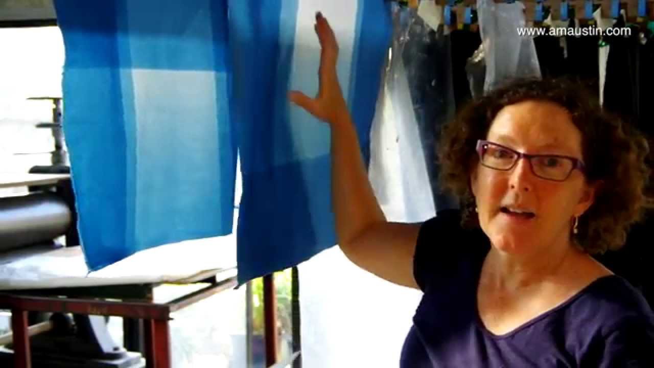 Indigo dyeing at Awagami Paper in Japan