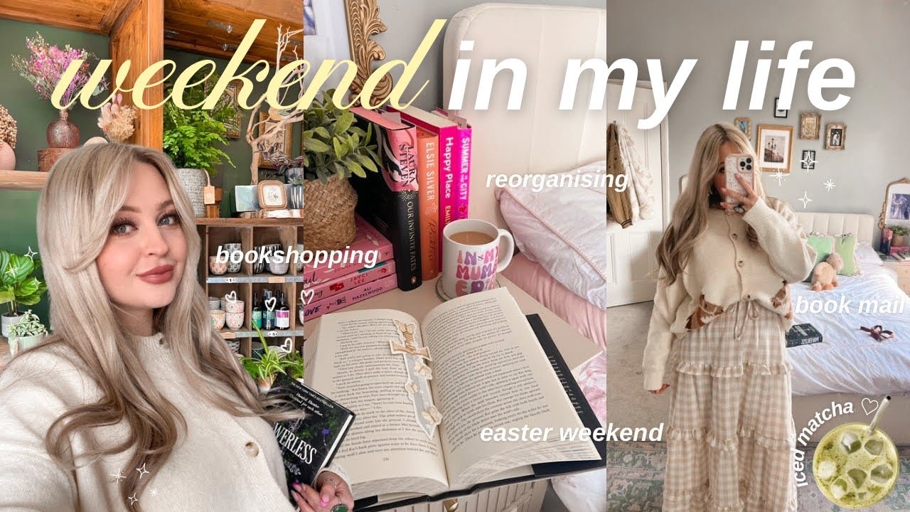a cosy weekend in my life 🌼💫📖 unboxing book mail, hauls, bookshopping, easter + homebody vibes 🧺