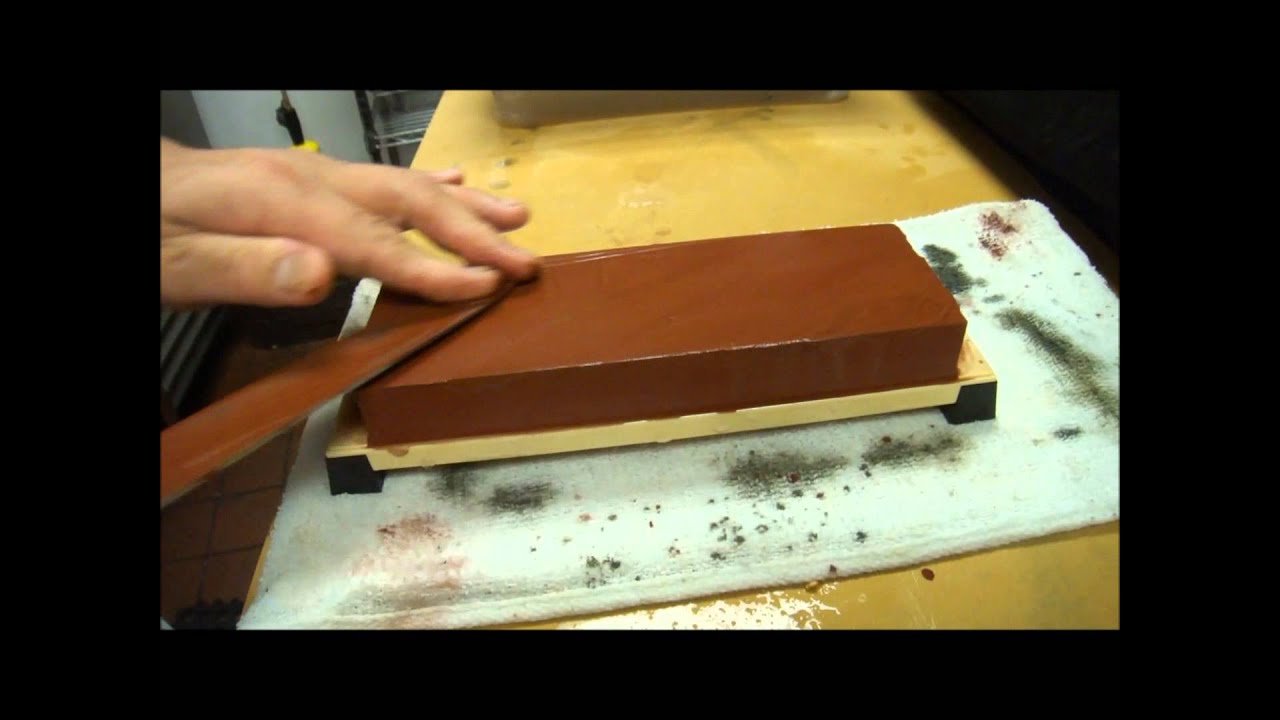 Sharpening a Single Beveled Edge Knife on a Whetstone.