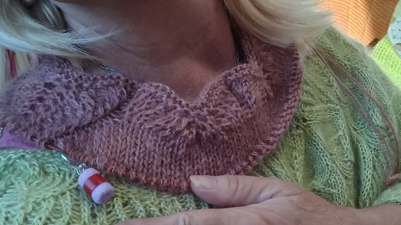 Ein schönes  Muster am Hals und wie es mit verkürzte Reihen weitergeht (Sattelschulter)Seerose 🤗T1