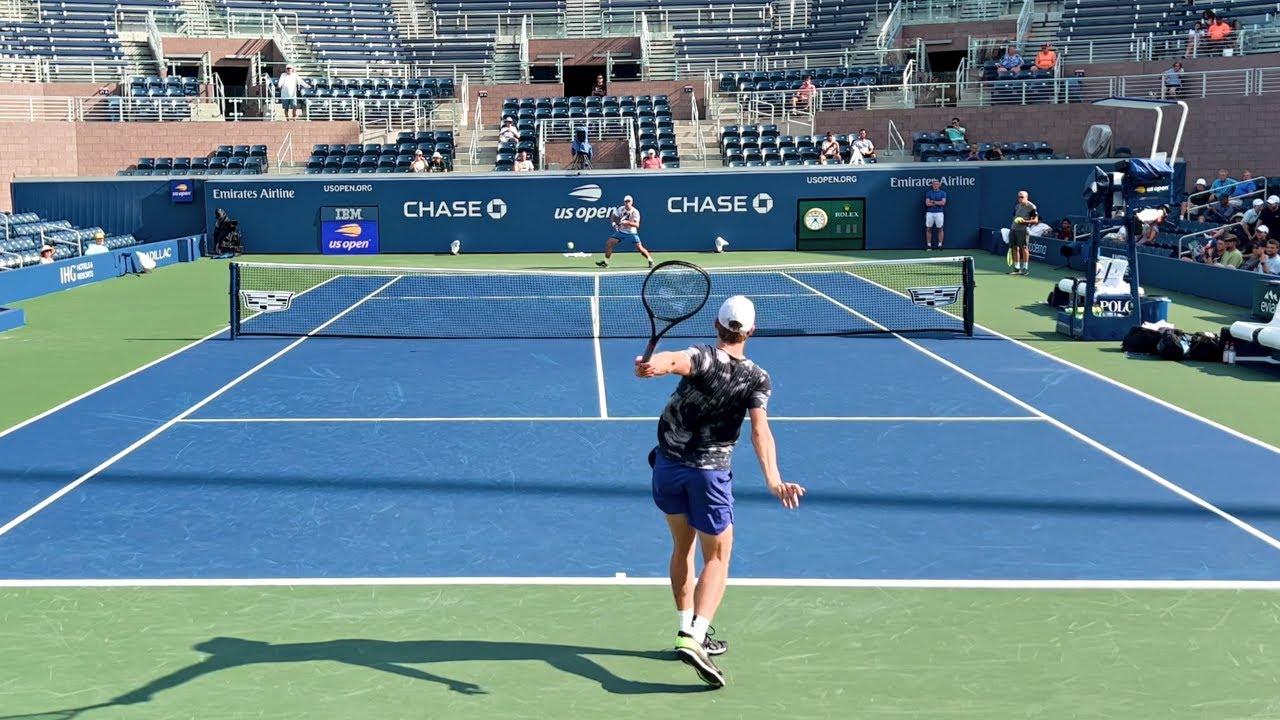 Denis Shapovalov v. Aslan Karatsev - Court Level Practice Match Highlights (2022)