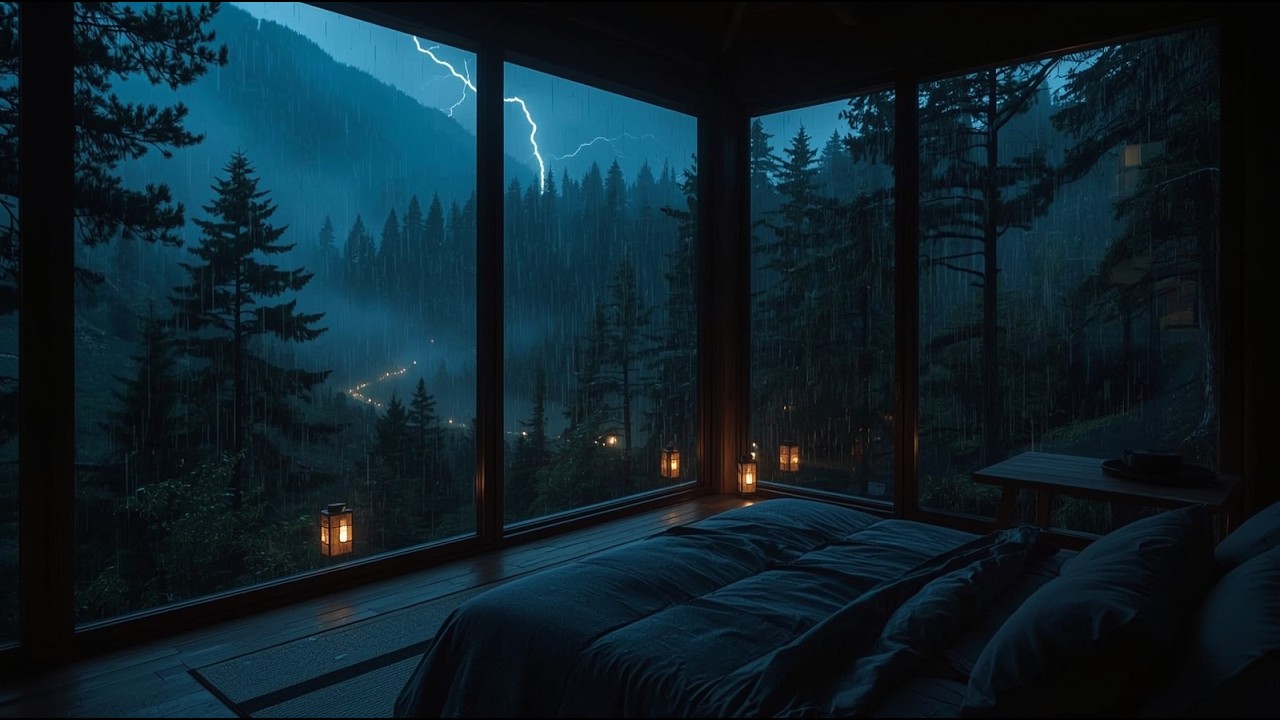Rain Sounds in a Blooming Spring Garden 🌧 | Tranquil Night Sounds for Deep Sleep #1t