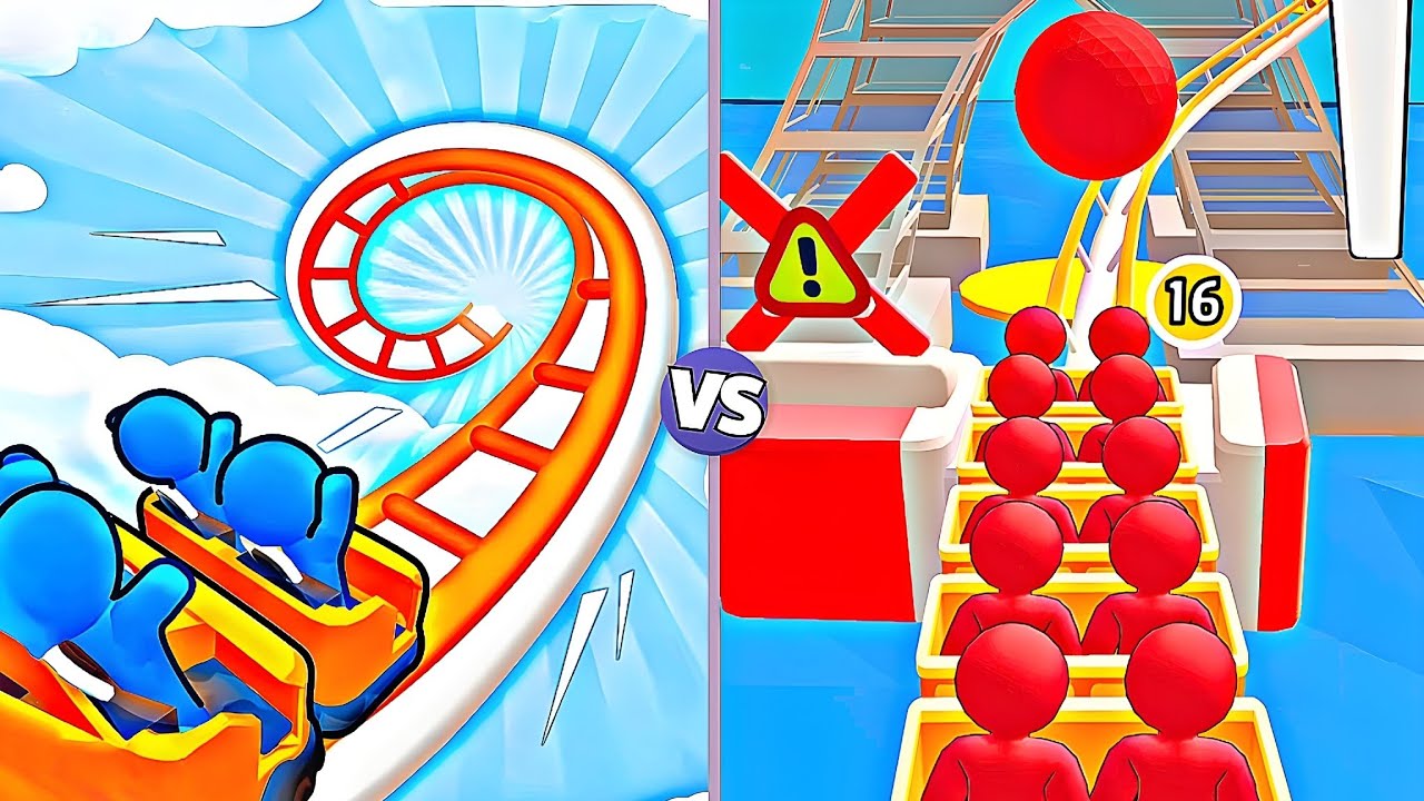RUNNER COASTER 🎢 GAME 🎮 vs ROLLER COASTER GAMEPLAY ANDROID,IOS