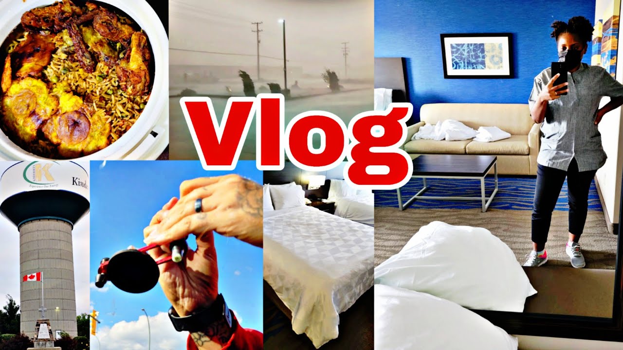 Housekeeping Job In Canada | My Kids & I Went To Work With My Husband | Storm & Cracked Windshield 