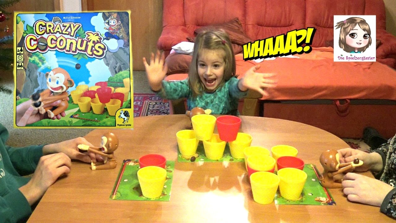 CRAZY COCONUTS 🐵 Verrückte Affen und fliegende Kokosnüsse 🐵 Aktionsspiel für Kinder