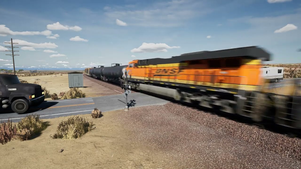 (TSW3) BNSF Emergency Brake application test around 55mph, (Cajon Pass)