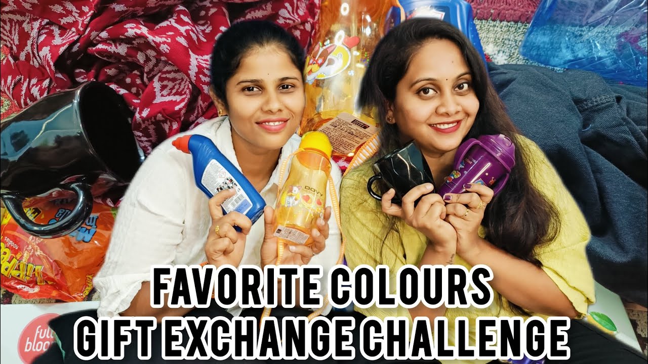 Favorite colours Gift exchange challenge 🫶🎁🤗 #subscribe #memory #vlog #video #comedy #fun #vlogger 🥰