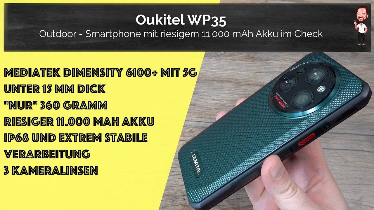 Oukitel WP35 | Outdoor - Smartphone mit verhältnismäßig „kompakten“ Maßen + fast 11.000 mAh Akku