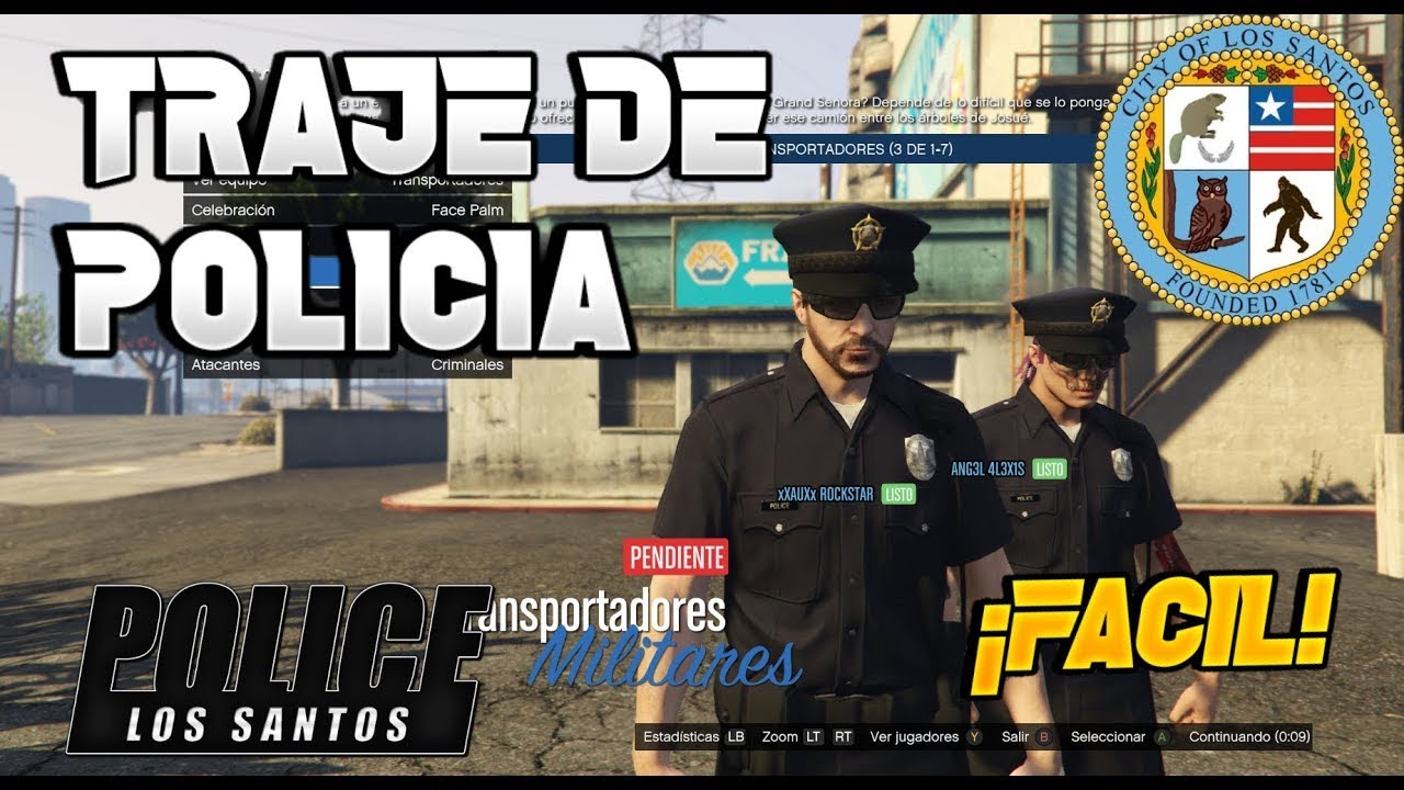 COMO CONSEGUIR TRAJE DE POLICIA GTA 5 ONLINE *CONJUNTO POLICÍA* LSPD FUNCIONANDO XBOX PS4 y PC