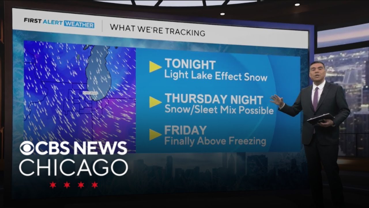 Few lake-effect snow flurries, showers tonight in Chicago
