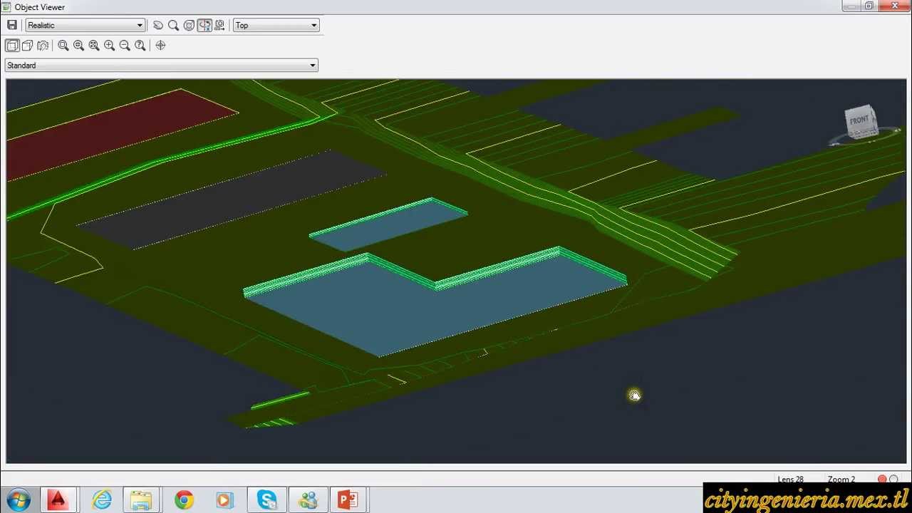 Civil 3D 2014 (8/12) Excavación de Piscina y Plataforma de Losa Deportiva