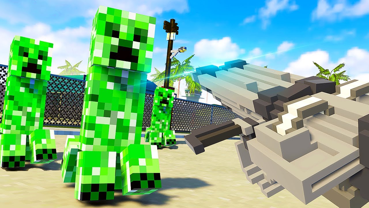 CREEPERS вторгаются в военную базу — геймплей Teardown Mods