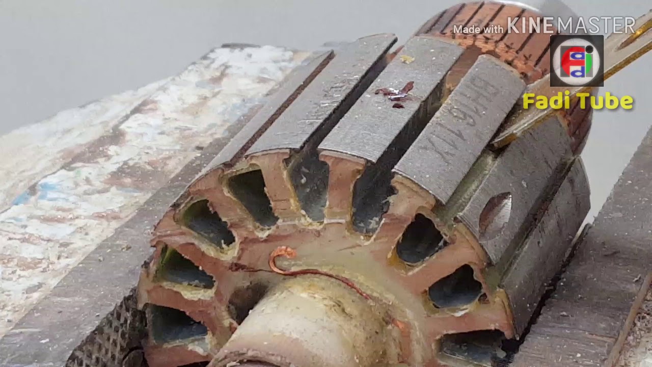 تنظيف البوبين قص الملفات القديمه واخذ  المعلومات قناة فادي التعليمية لف الارميجر Armecher winding