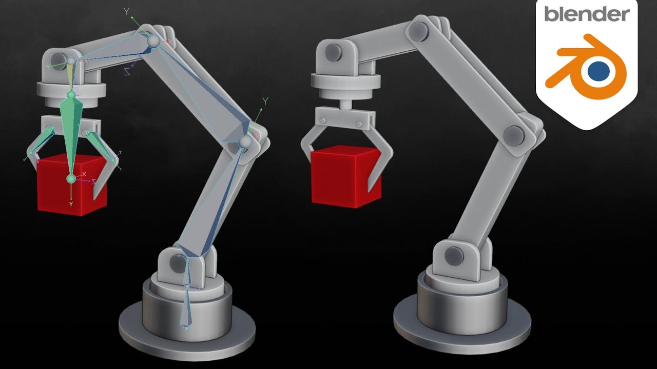 Оснастка и анимация роботизированной руки | Учебное пособие по Blender 4.5