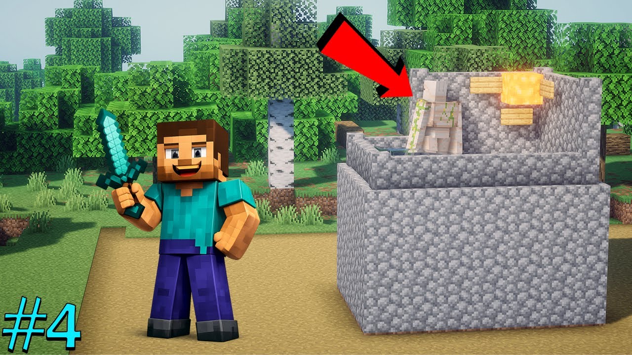 Try to Make Iron Farm in My Survival World | Minecraft #4