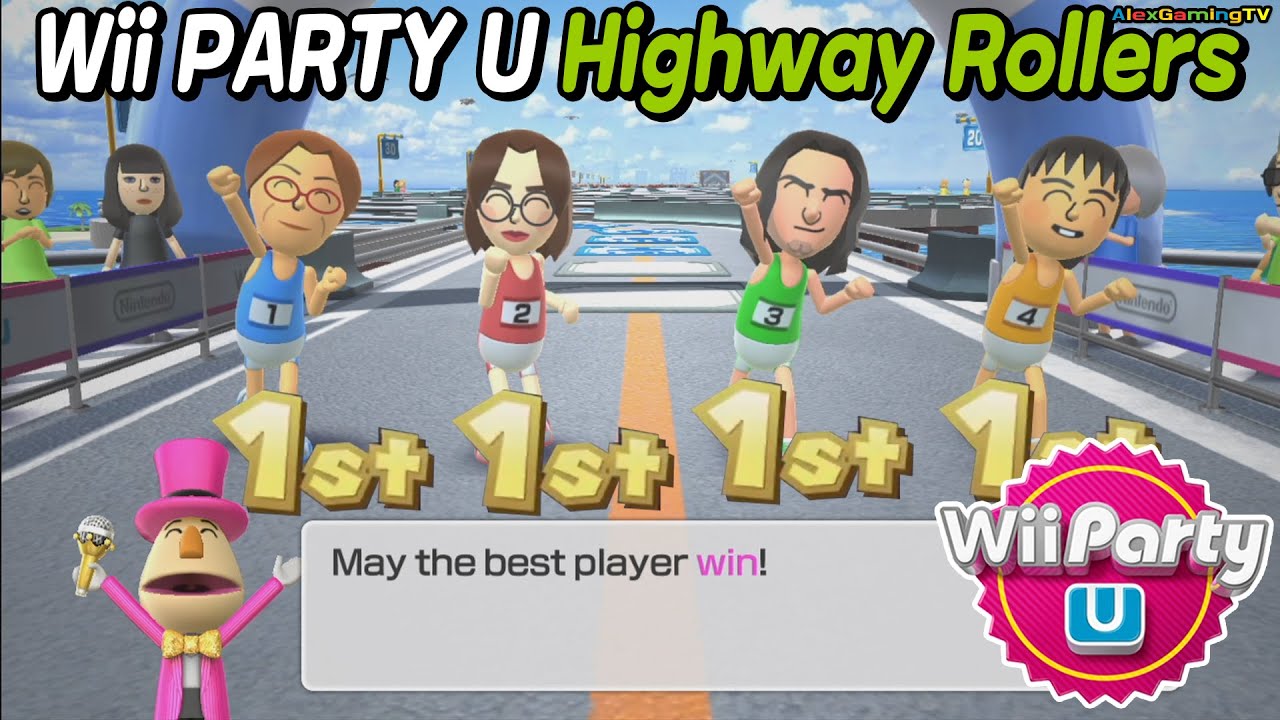 Wii Party U - Highway Rollers (Advanced com) Yoshi vs Anne vs Massimo vs Cheng-Han | AlexGamingTV