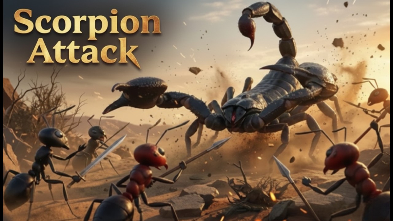 Epic War: Black & Red Ants vs. Giant Scorpion | Cinematic Battle (Full HD)
