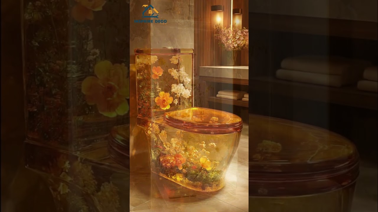 Luxury Floral Resin Toilet Design 🌸 Transparent Bathroom That Looks Unreal
