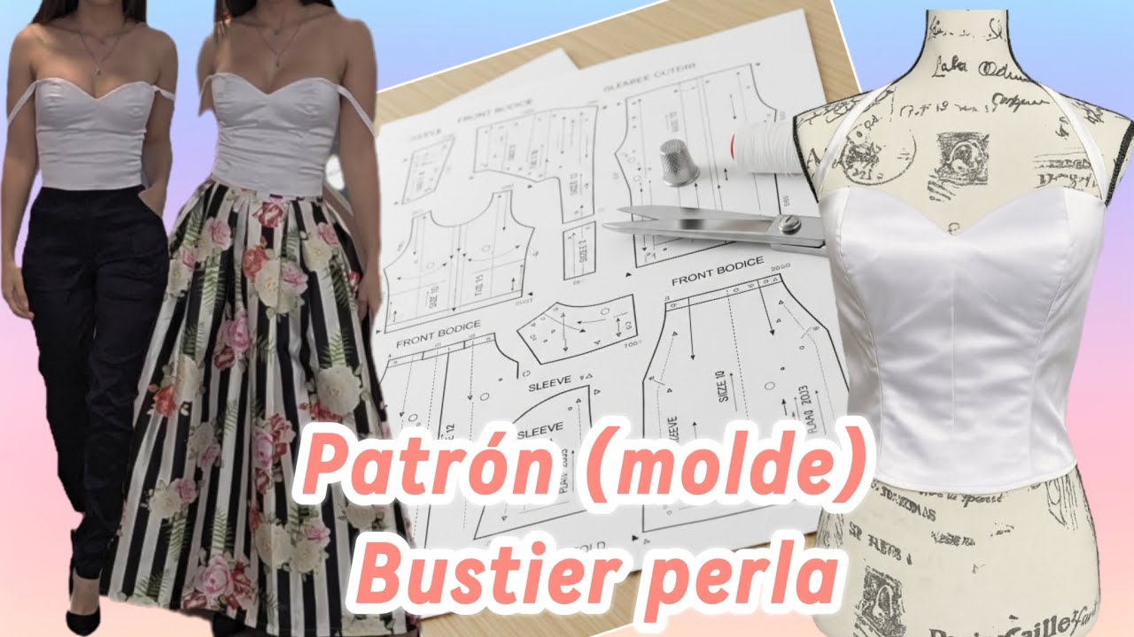 PATRONAJE 🪡 Diseña tu Bustier perla sin Patrón Base