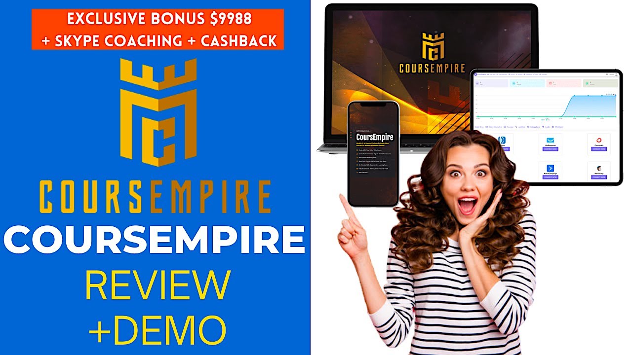 CoursEmpireReview 👨🏻&zwj;🎓👩🏻&zwj;🎓🎁 300+ Bonus Worth $9988🎁👨🏻&zwj;🎓👩🏻&zwj;🎓All-In-One Video Course Creation Suite