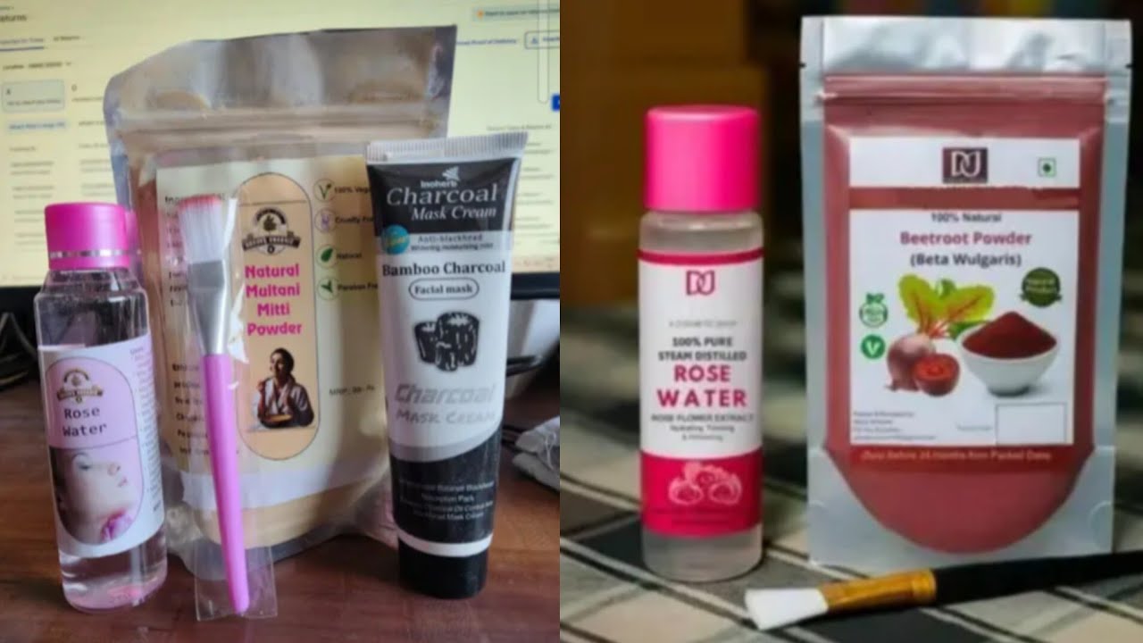 MEESHO HAUL || Meesho Face pack, Multani mitti, Rose water, Charcoal face Mask, brush 😱 under ₹70