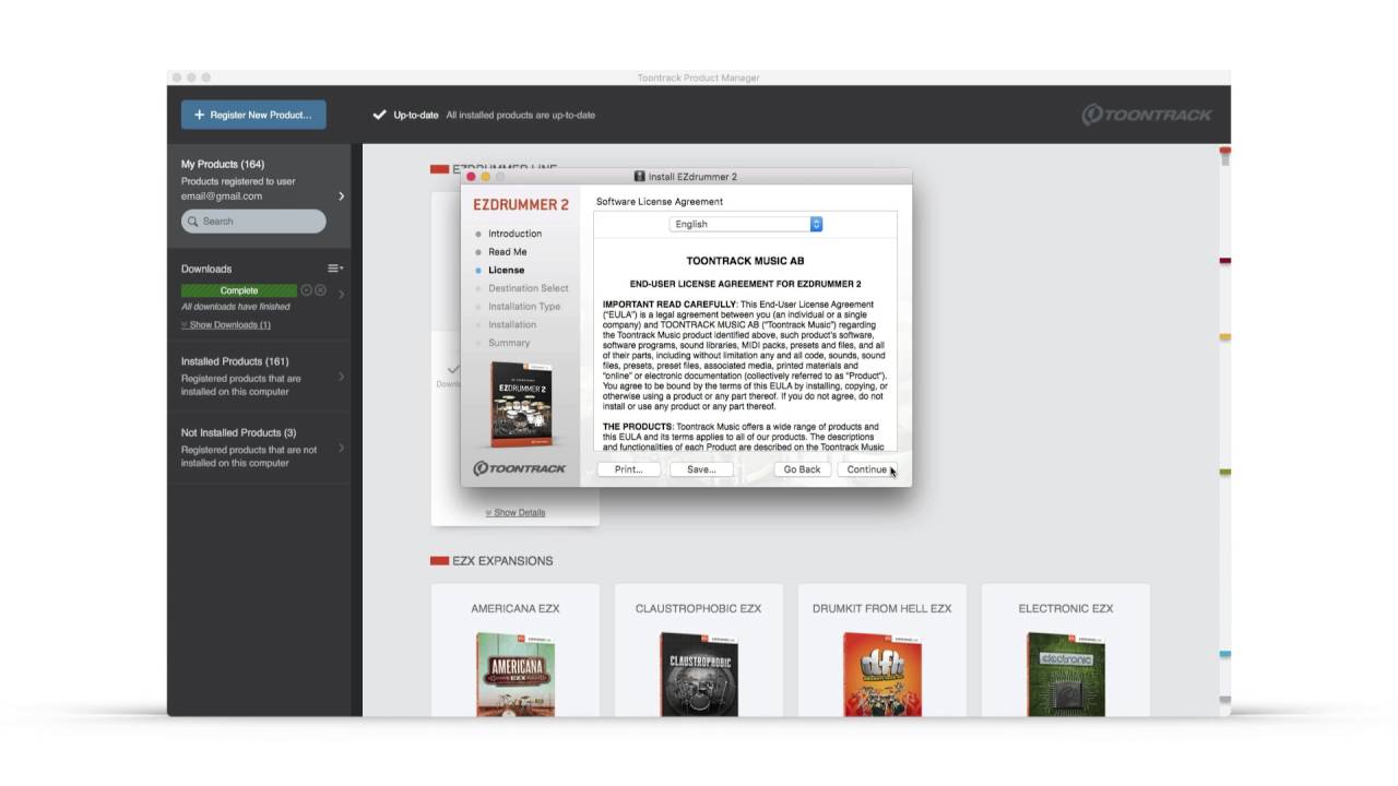 Toontrack Product Manager: Installing