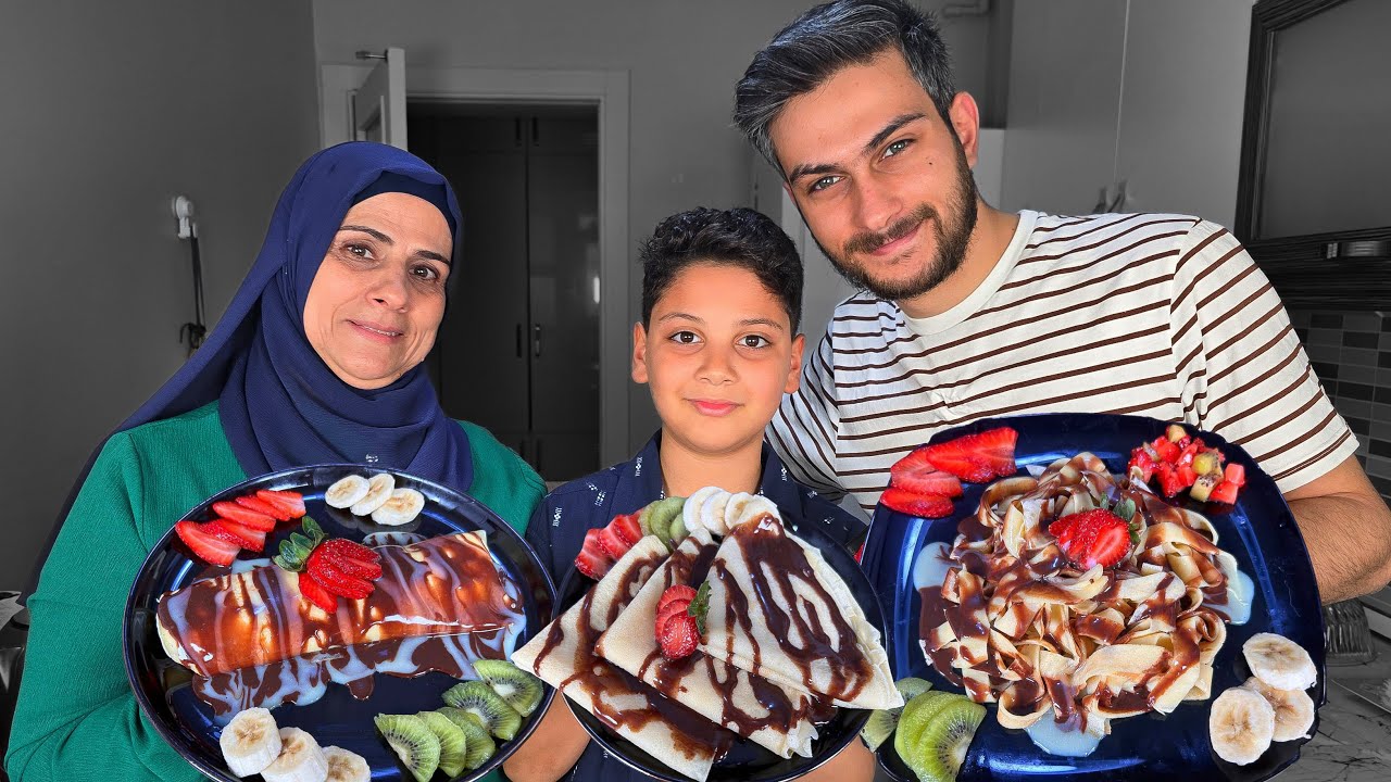 كريب الشوكولا والفواكه بـ 3 أشكال مختلفة 😍 أسهل عجينة رح تجربوها !!😲