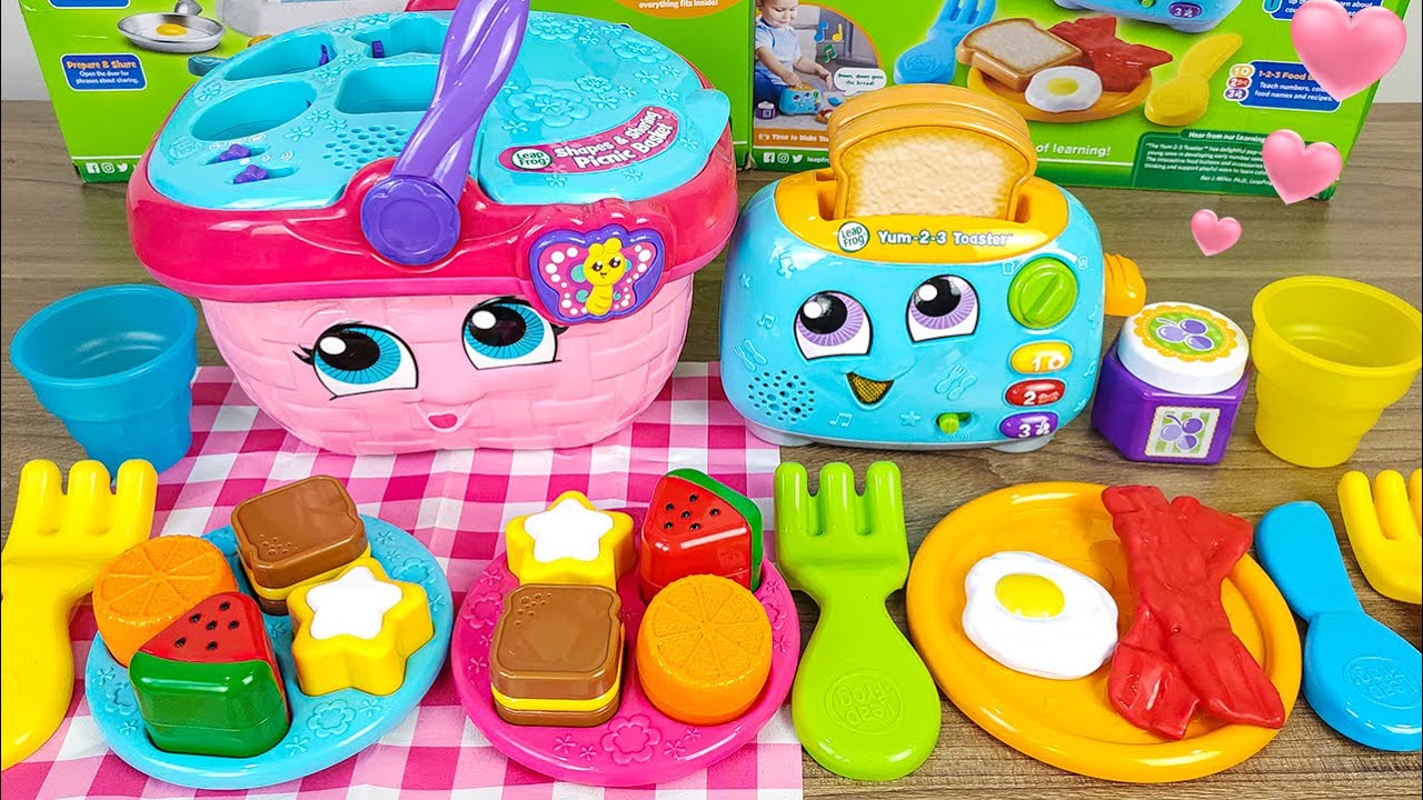 Satysfakcja z rozpakowywania zestawu kuchennego Leapfrog Cute Kitchen Set, tostera i kosza piknikowego | ASMR