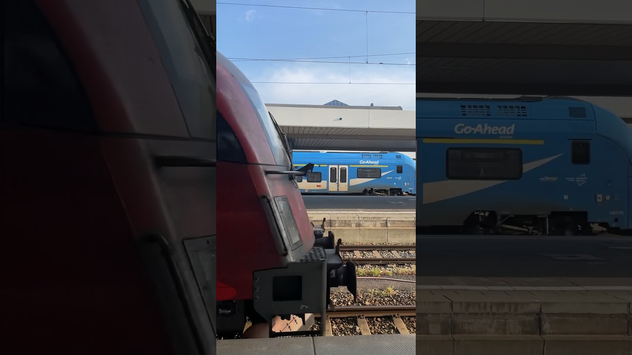München HBF. Go Ahead! arrives, Railjet leaves. 22/5/2023 #railjet #obb #siemensmobility #siemens