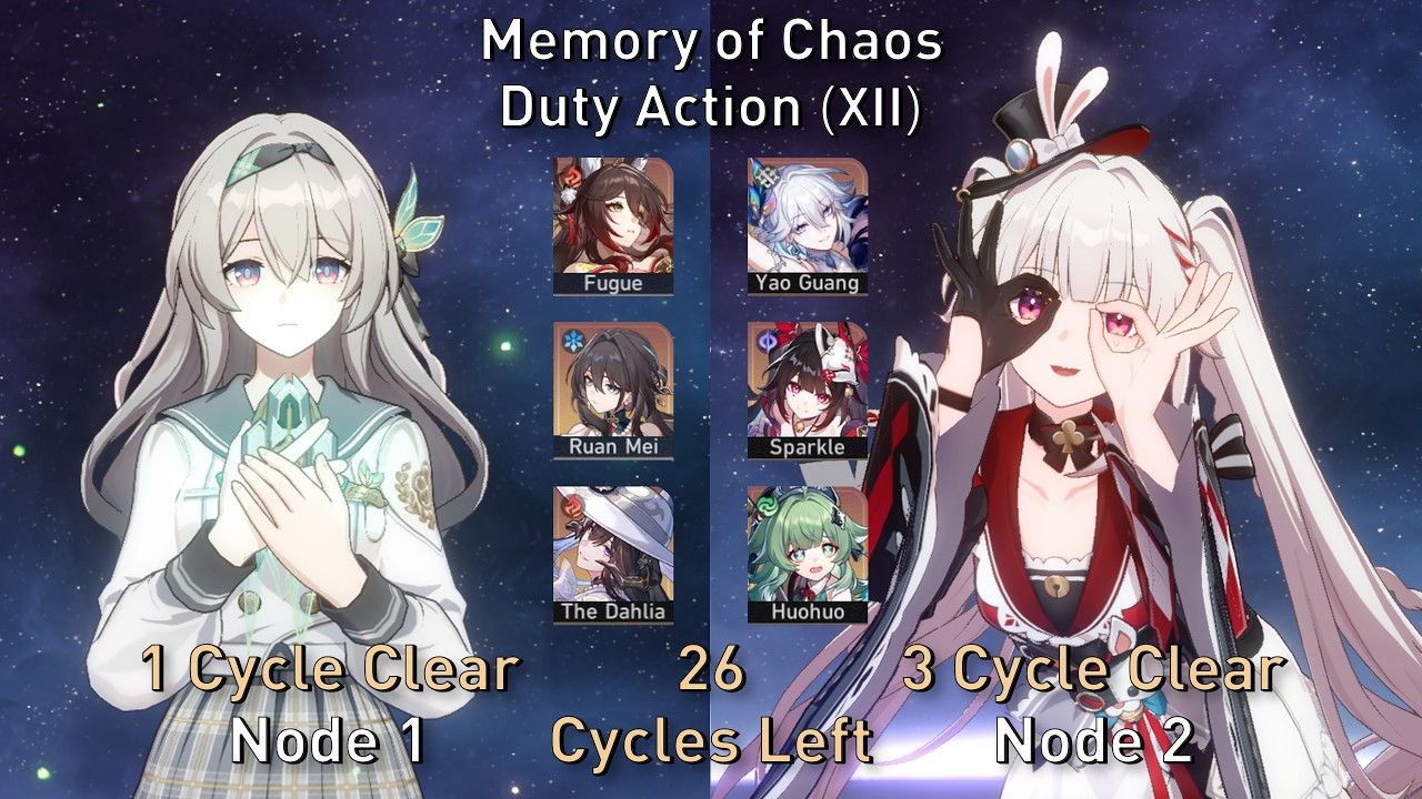 Memory of Chaos Duty Action 3 Star Clear Firefly & Sparxie || Honkai: Star Rail