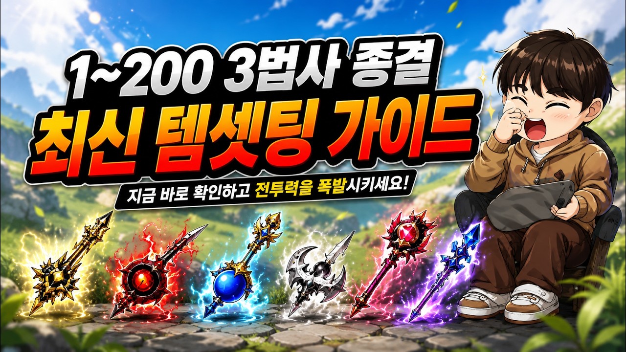 메이플랜드 [헬스] 1~200 3법사 종결 템셋팅 가이드 (설명포함, 올인트,정법 싹 정리)
