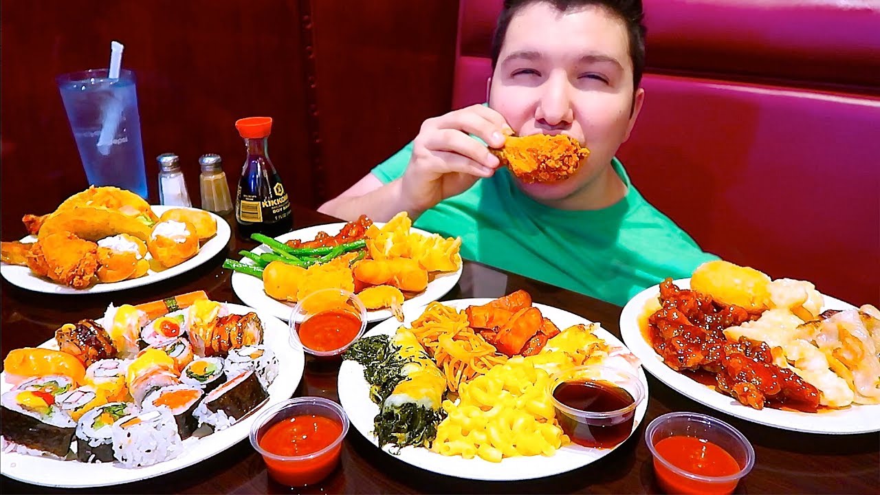 Massive All You Can Eat Chinese Buffet • MUKBANG