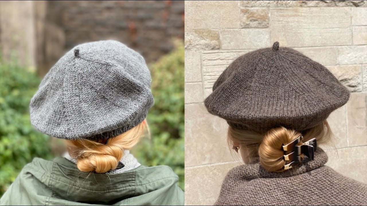 How to Knit: Top Down Beret. With various bands. Step by step tutorial. Easy knitting for beginners.