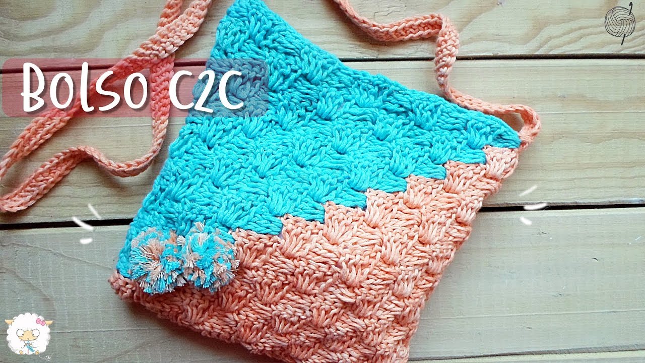 Bolso a crochet técnica c2c