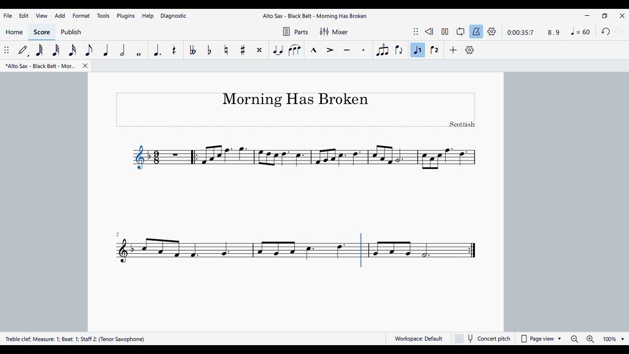 Tenor Sax - Black Belt - Morning Has Broken