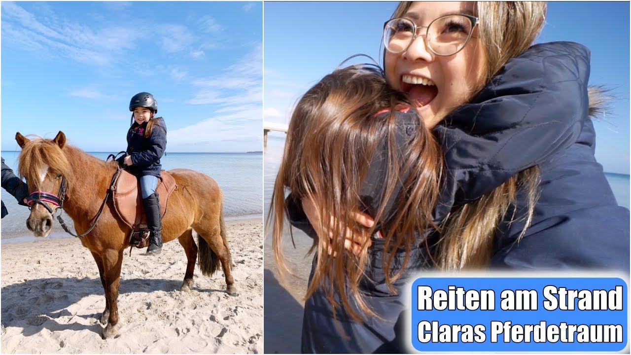Clara reitet am Strand 😍 Pferde Mädchentraum wird wahr! Ostsee Familien Ausflug VLOG | Mamiseelen