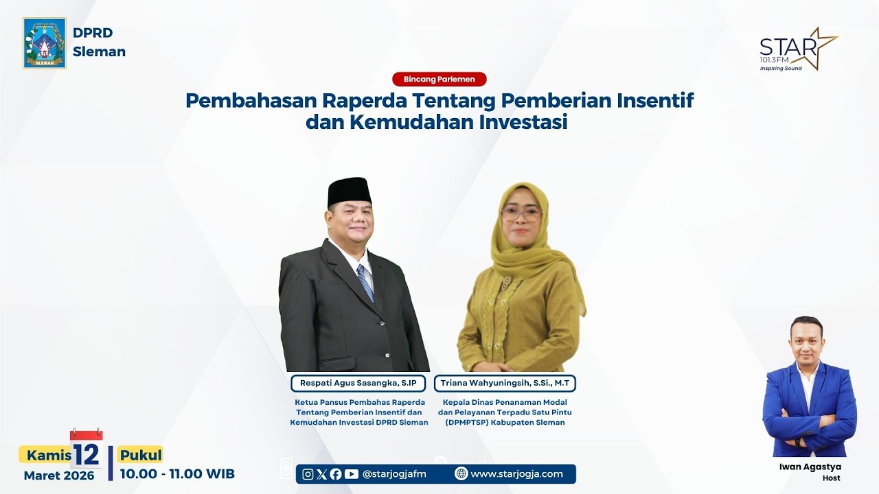 BINCANG PARLEMEN : PEMBAHASAN RAPERDA TENTANG PEMBERIAN INSENTIF DAN KEMUDAHAN INVESTASI