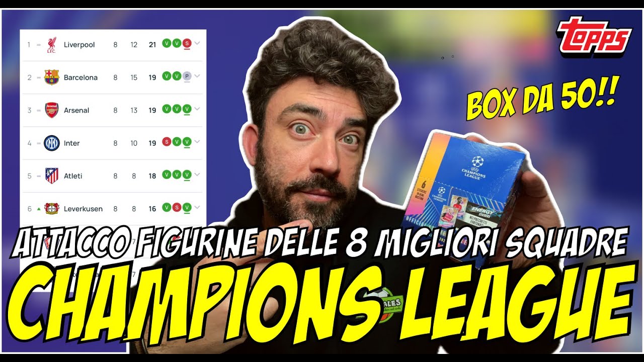 UNBOXING BOX 50 BUSTINE TOPPS CHAMPIONS LEAGUE A CACCIA DELLE MIGLIORI 8 SQUADRE DELLA CHAMPIONS!