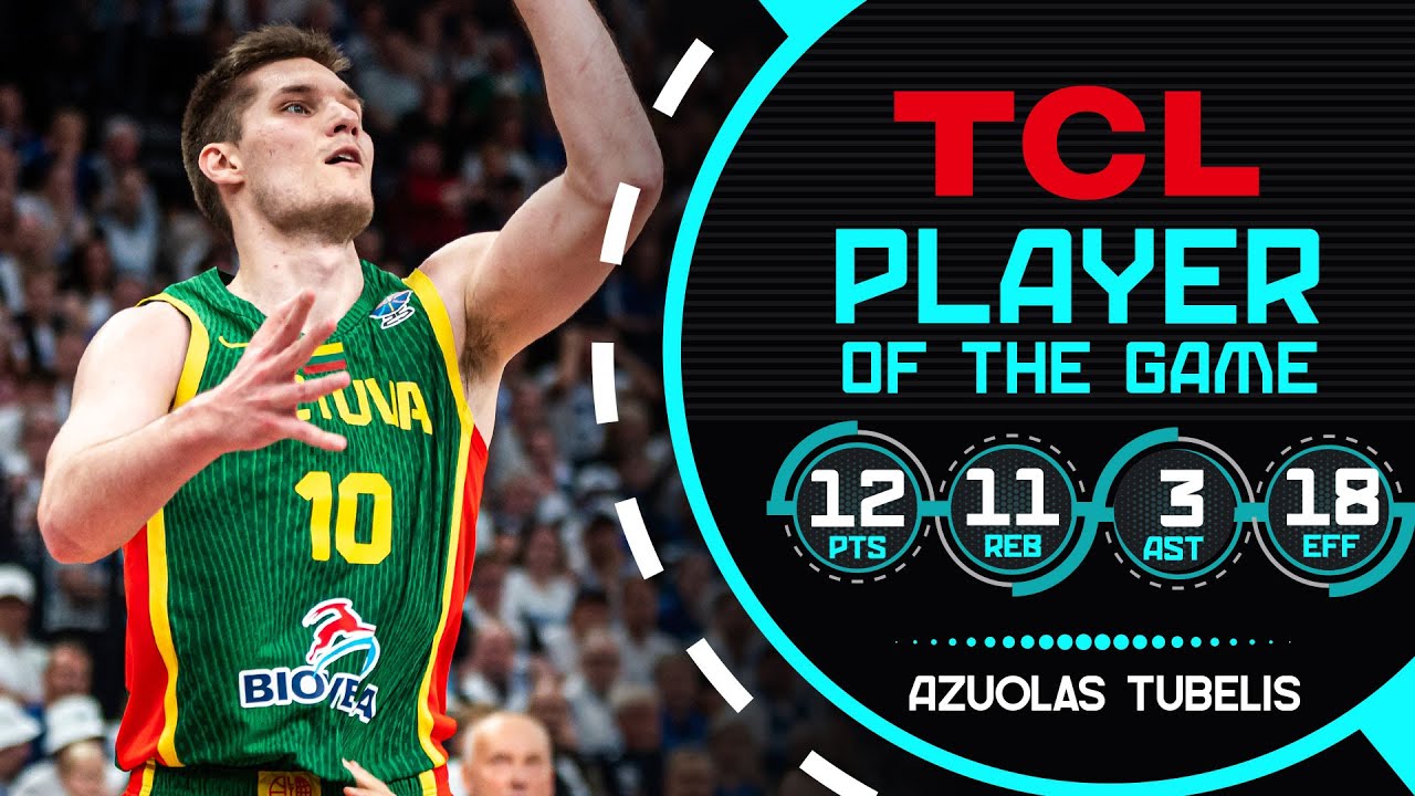Azuolas Tubelis (12 PTS)  drops double-double as LTU 🇱🇹 hold off FIN 🇫🇮 at #EuroBasket 2025!