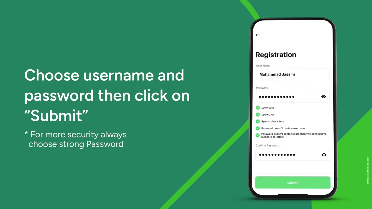 New user sign up to KFHOnline