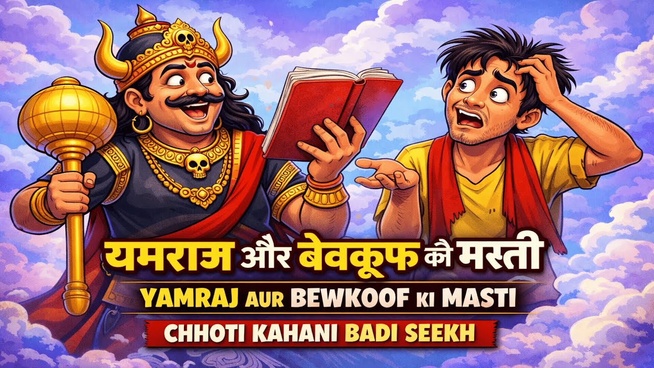 यमराज और बेवकूफ की मस्ती | YAMRAJ AUR BEWKOOF KI MASTI | CHHOTI KAHANI BADI SEEKH | COMEDY STORY