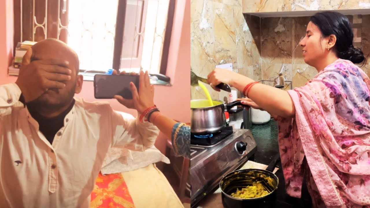 🏡घर बनवाते-बनवाते पति जी की हालत हुई खराब, इनकी फरमाइश पर बनाया नाश्ता और लंच॥
