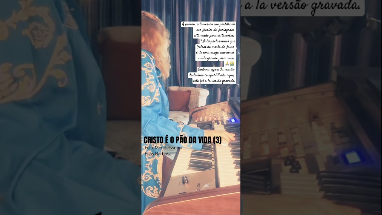 Cristo &eacute; o P&atilde;o da Vida (3). #musicacrista  #christianmusic #churchmusic #organist #gospelmusic