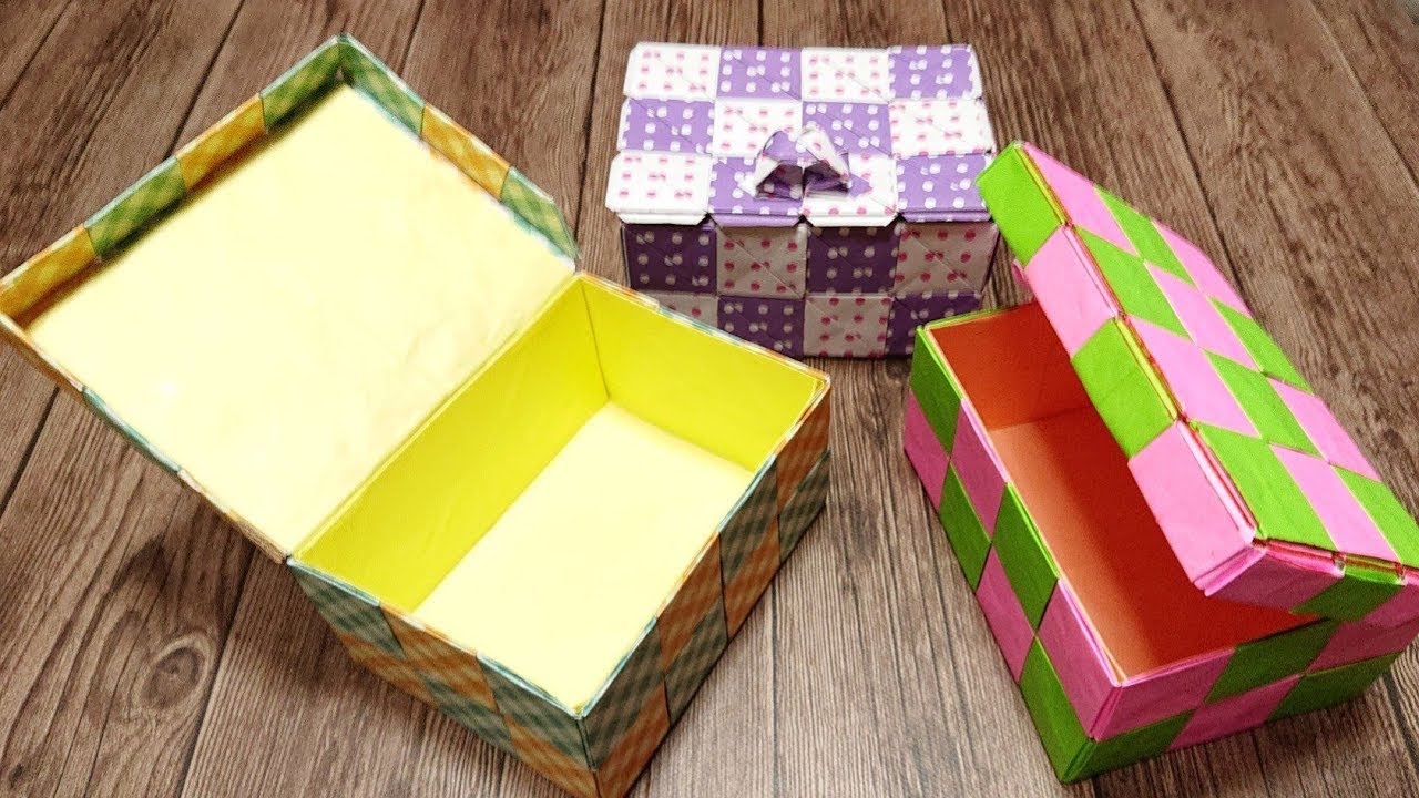 【実用使い】4方向つなげるモザイクパーツで作った、かなり丈夫なふた付きの長方形の箱