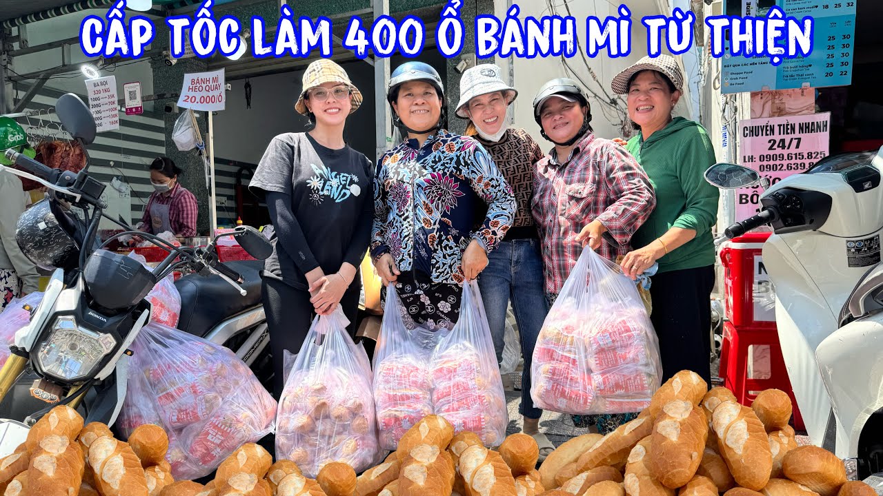 🟢Cấp tốc hoàn thành 400 ổ bánh mì heo quay