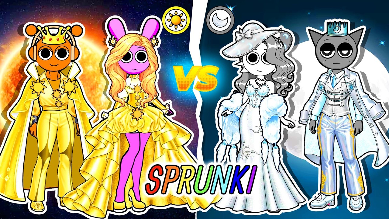Sprunki OREN and Pinki Golden VS GREY and WENDA Silver Glow Up | DIY Fashion Sprunki Paper Doll