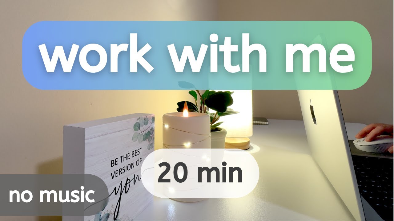 💻 work with me for 20 minutes [no music] | ⌨️ mouse & keyboard ASMR | 20 min work with me session